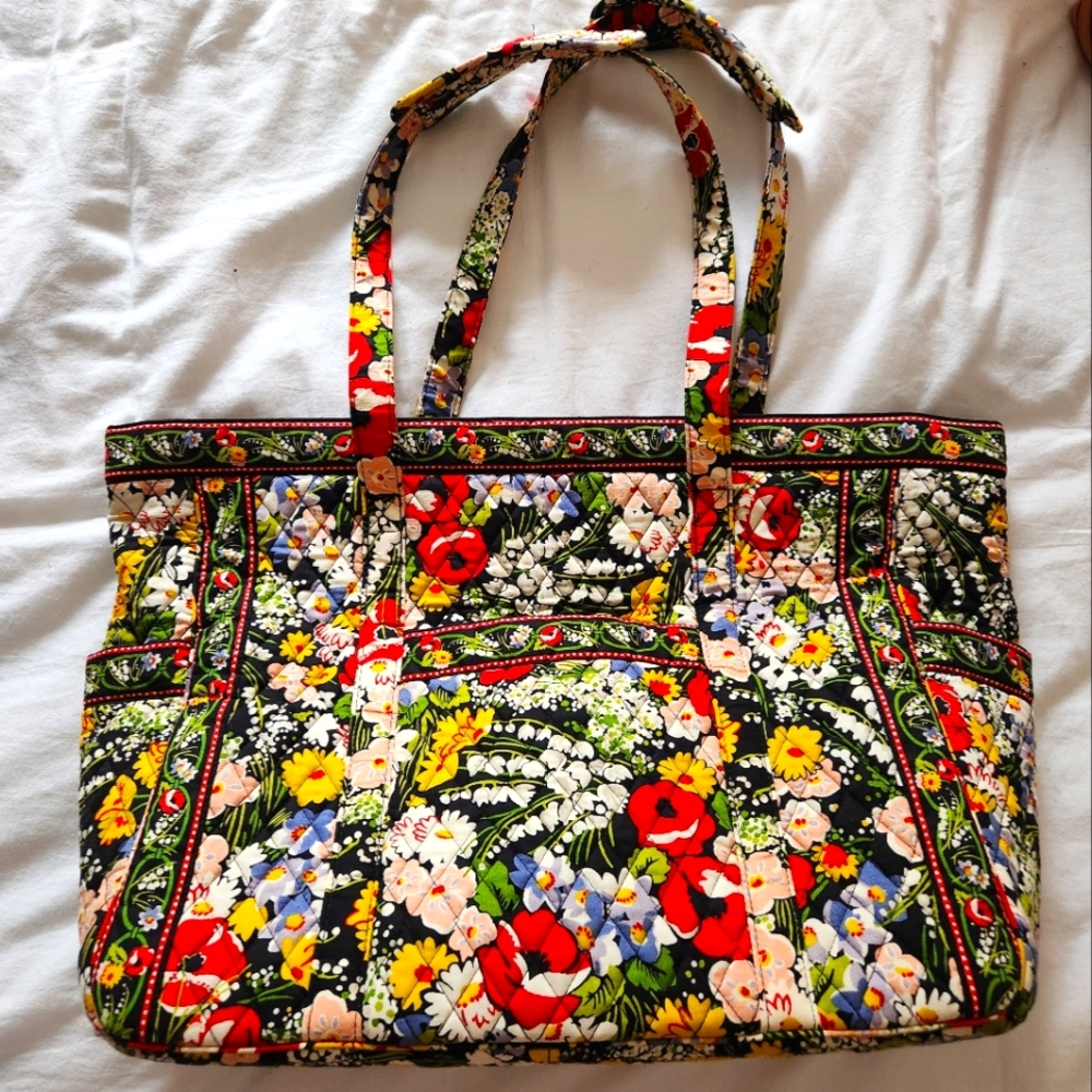 Vera Bradley Poppy Fields Large Weekender Travel Bag - retired, EUC